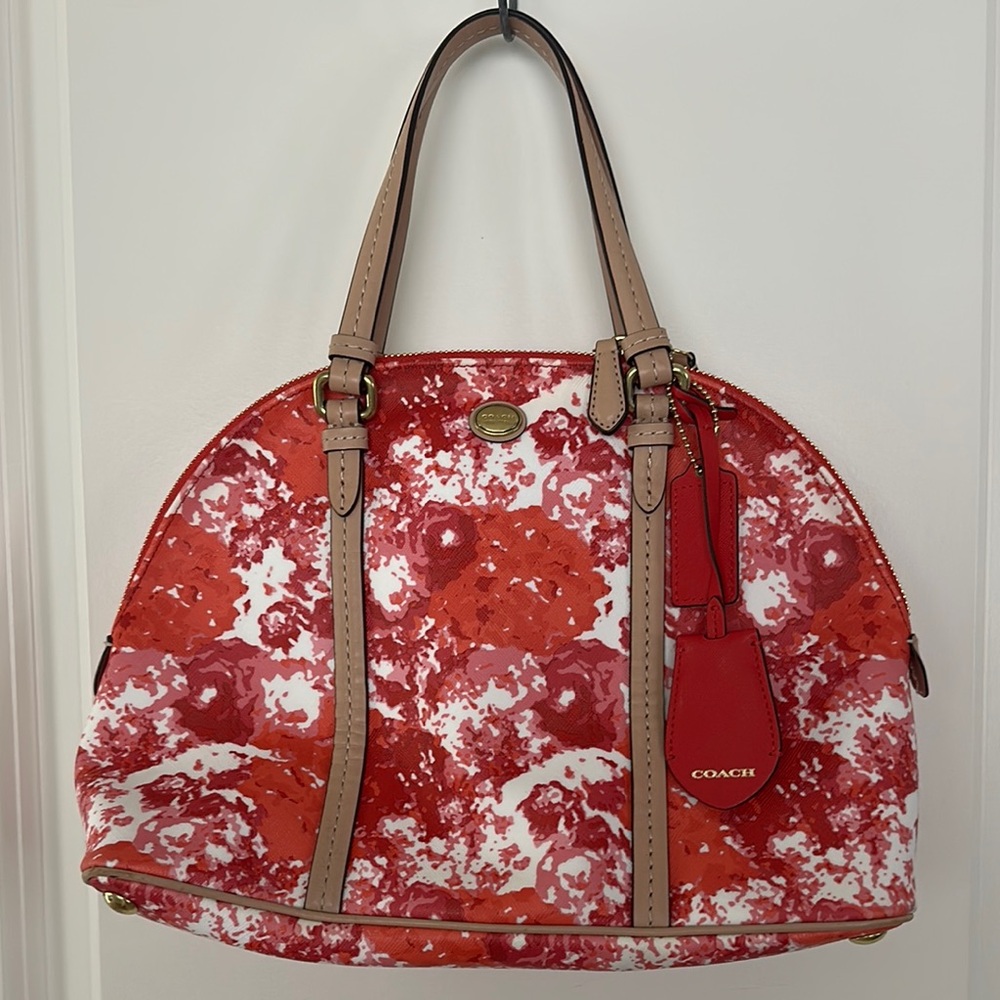 Coach Peyton Floral Cora Dome Satchel Purse Like Brand New